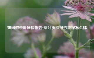 如何做茶叶质检报告,茶叶质检报告流程怎么样