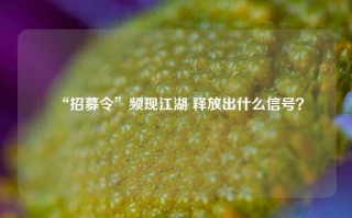 “招募令”频现江湖 释放出什么信号？