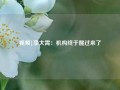 视频|李大霄：机构终于醒过来了