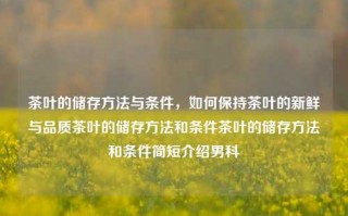 茶叶的储存方法与条件，如何保持茶叶的新鲜与品质茶叶的储存方法和条件茶叶的储存方法和条件简短介绍男科