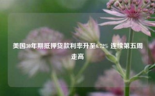 美国30年期抵押贷款利率升至6.72% 连续第五周走高