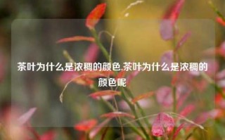 茶叶为什么是浓稠的颜色,茶叶为什么是浓稠的颜色呢