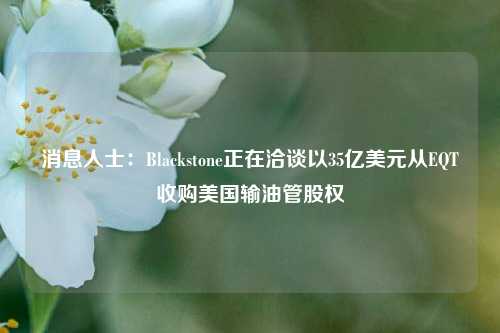 消息人士：Blackstone正在洽谈以35亿美元从EQT收购美国输油管股权-第1张图片-茶世界