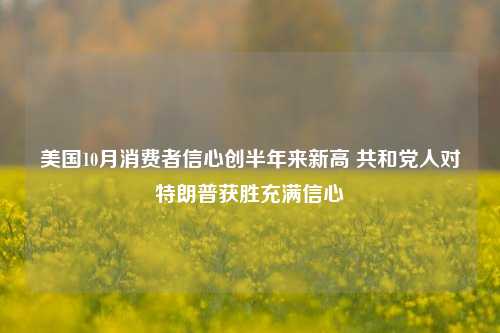 美国10月消费者信心创半年来新高 共和党人对特朗普获胜充满信心-第1张图片-茶世界