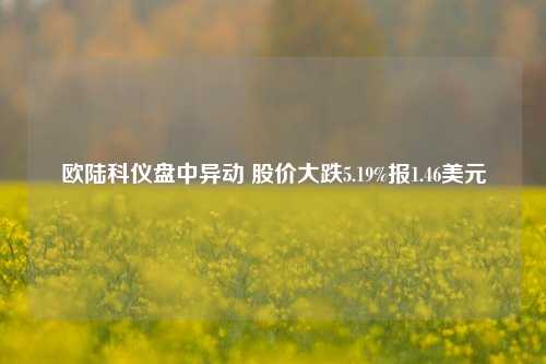 欧陆科仪盘中异动 股价大跌5.19%报1.46美元-第1张图片-茶世界