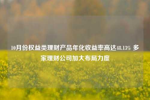 10月份权益类理财产品年化收益率高达48.13% 多家理财公司加大布局力度-第1张图片-茶世界