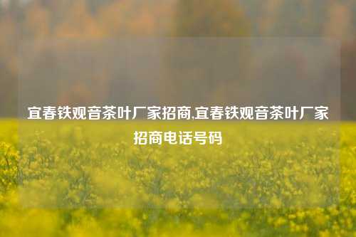 宜春铁观音茶叶厂家招商,宜春铁观音茶叶厂家招商电话号码-第1张图片-茶世界