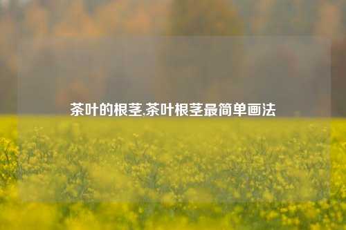 茶叶的根茎,茶叶根茎最简单画法-第1张图片-茶世界