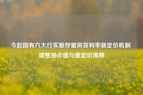 今起国有六大行实施存量房贷利率新定价机制 调整加点值与重定价周期-第1张图片-茶世界