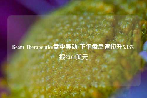 Beam Therapeutics盘中异动 下午盘急速拉升5.13%报23.04美元-第1张图片-茶世界