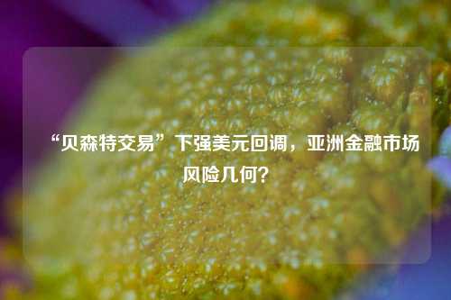 “贝森特交易”下强美元回调，亚洲金融市场风险几何？-第1张图片-茶世界