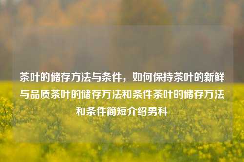 茶叶的储存方法与条件，如何保持茶叶的新鲜与品质茶叶的储存方法和条件茶叶的储存方法和条件简短介绍男科-第1张图片-茶世界